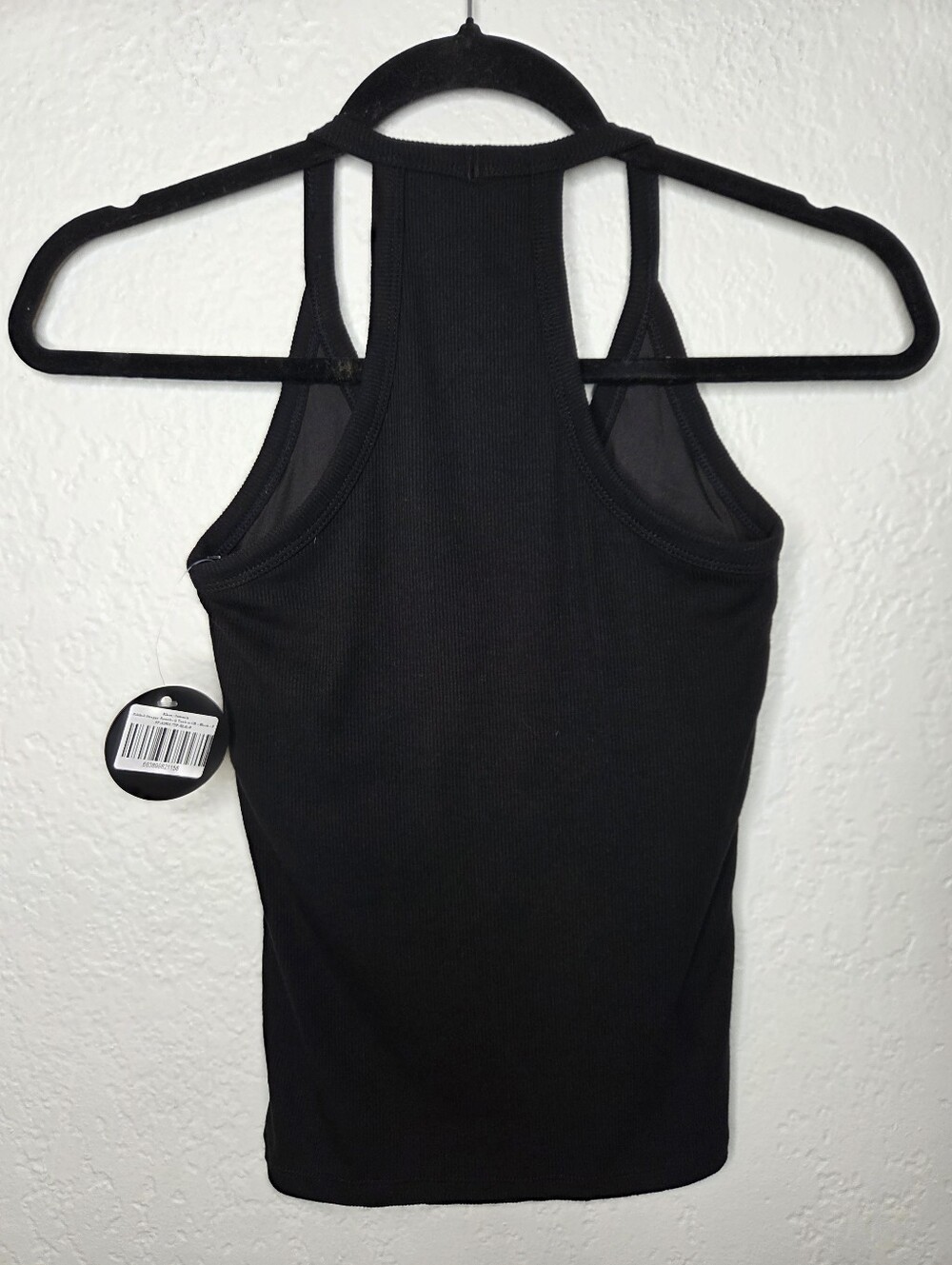 Klassy Network Black Ribbed Strappy Racerback Tank Top W CB Size Small NwT Brami - Picture 6 of 16